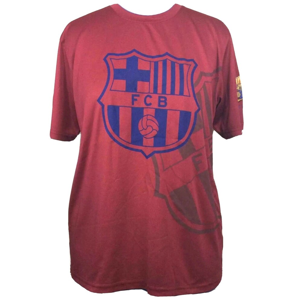 UEFA FC Barcelona - Official Merchandise - Men's Size Large -Red Team Logo Shirt